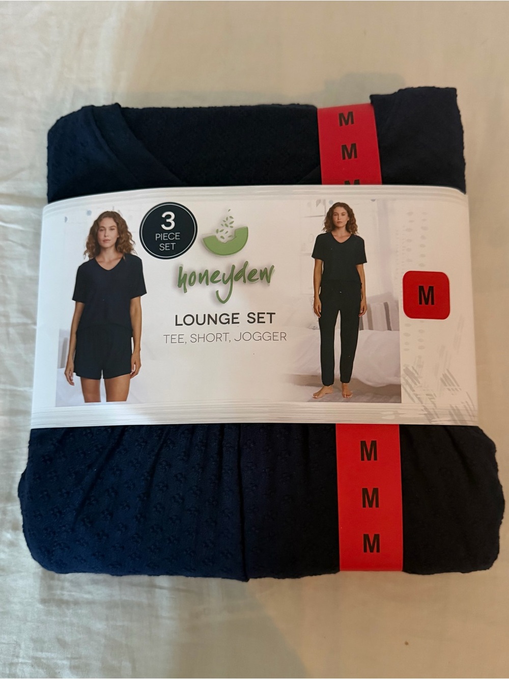 Honeydew Intimates Navy 3-Piece Lounge Set - Tee, Shorts & Jogger
